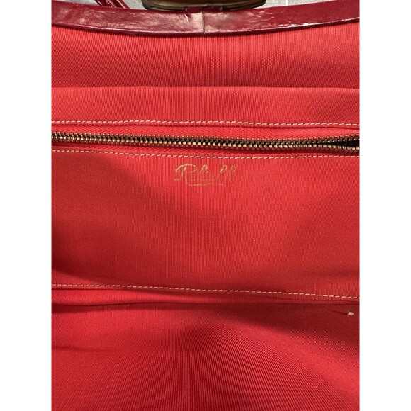 VTG Red Reliable Leather Top Handle Purse MCM Style Kiss Lock Handbag Sexy Shape - Picture 5 of 5